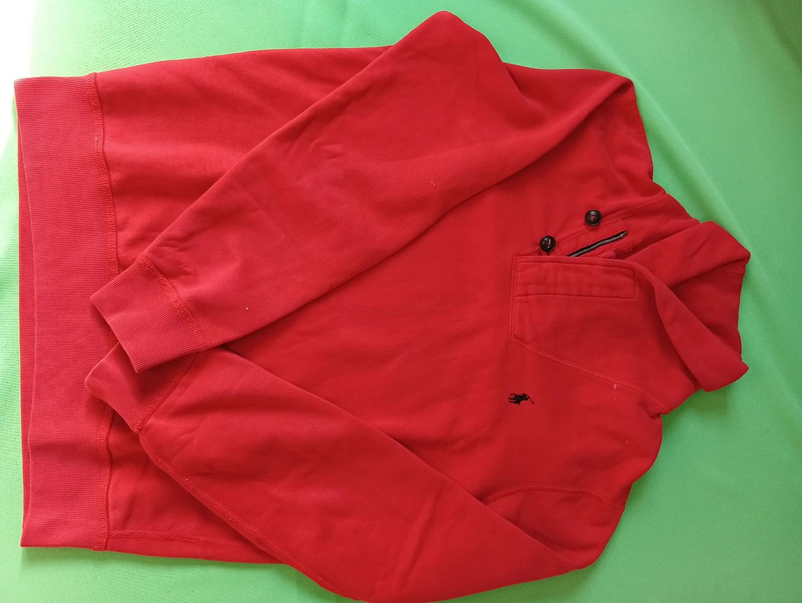 Polo Ralph Lauren Shawl Collar Buttoned Red Sweatshirt - Size M – photo 2